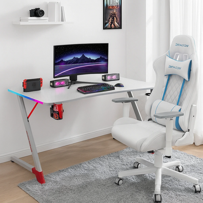 Gamax D2209 White RGB Gaming Desk 140