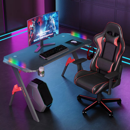 Gamax D2022 Carbon Fiber RGB Gaming Desk 140 cm