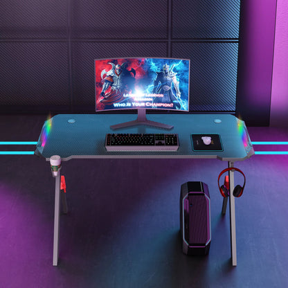 Gamax D2022 Carbon Fiber RGB Gaming Desk 140 cm