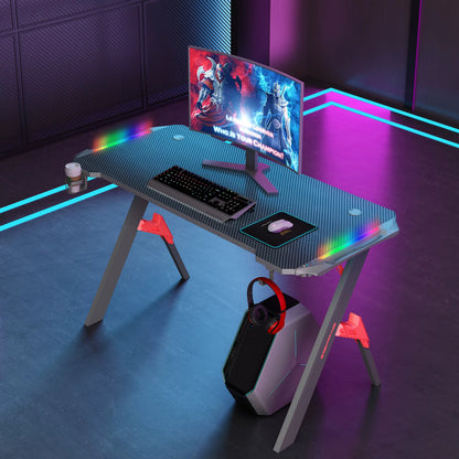 Gamax D2022 Carbon Fiber RGB Gaming Desk 140 cm