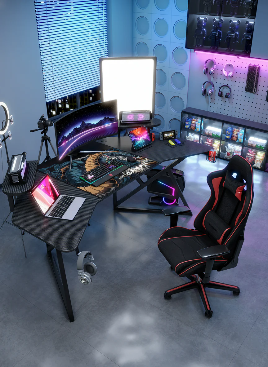 GAMAX D2204B Curved Gaming Desk