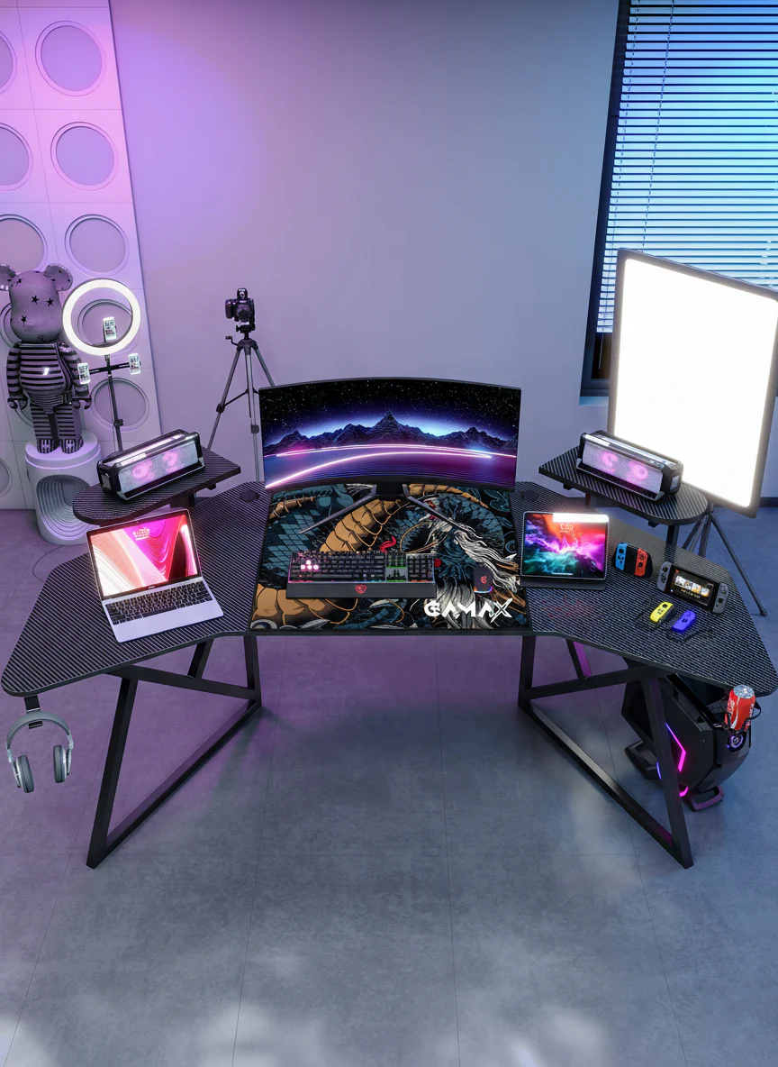 GAMAX D2204B Curved Gaming Desk