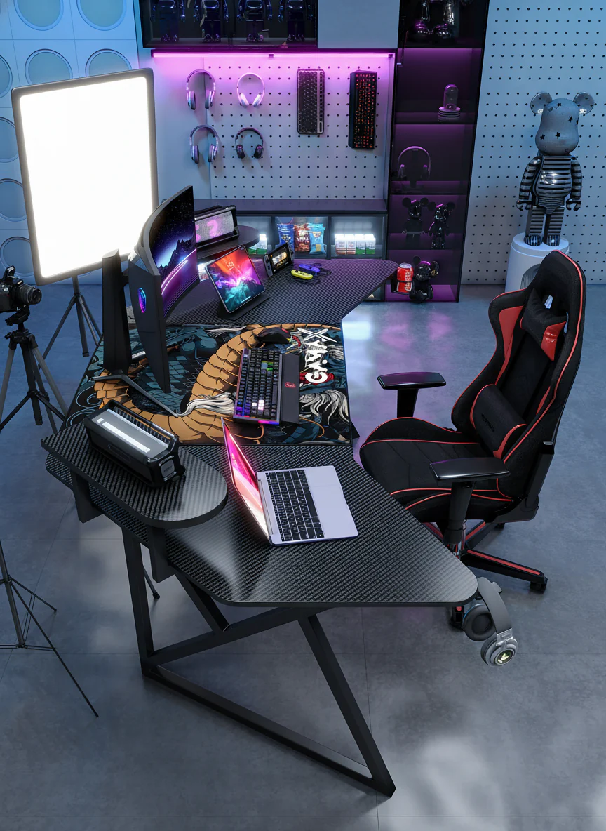GAMAX D2204B Curved Gaming Desk