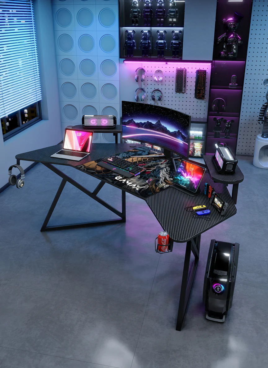 GAMAX D2204B Curved Gaming Desk